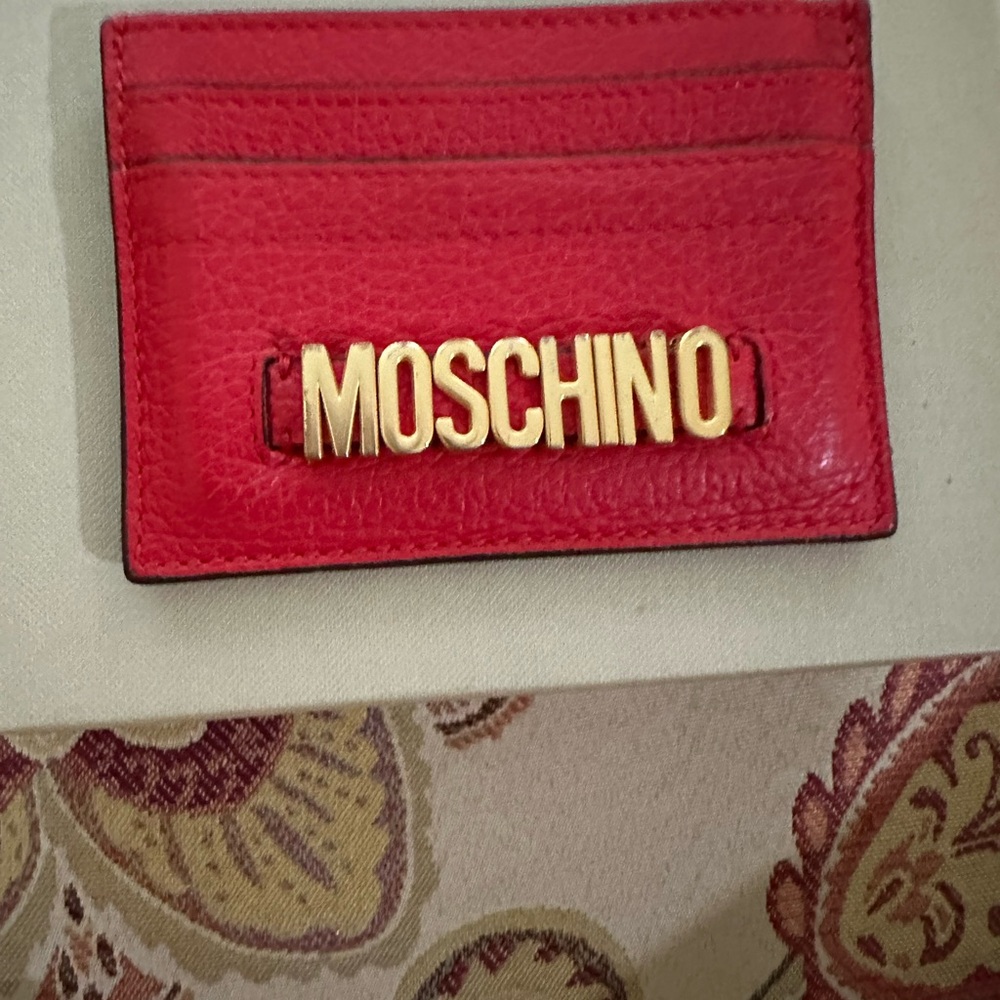 Moschino Red Card Holder
